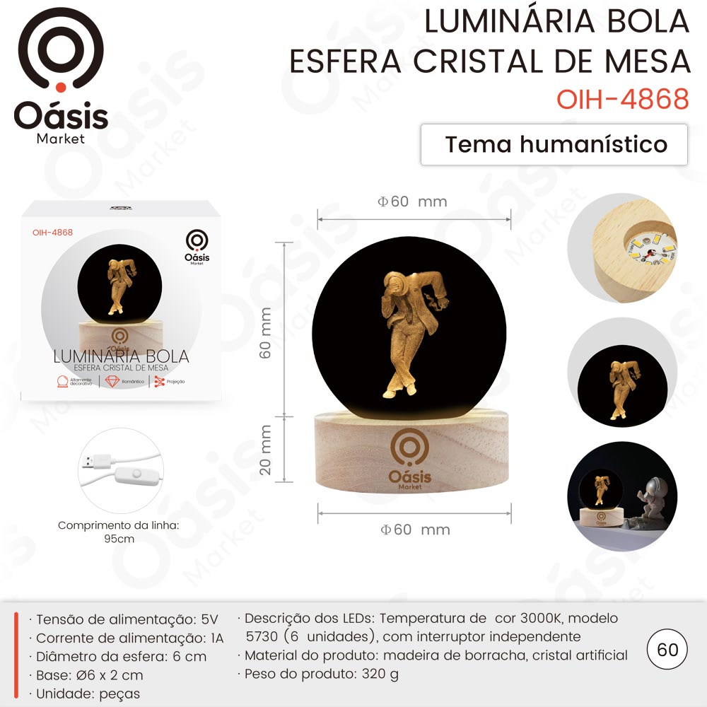 Luminária Bola 96cm OIH-4868