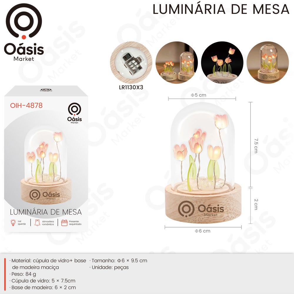 Luminária de Mesa 9.5cm OIH-4878