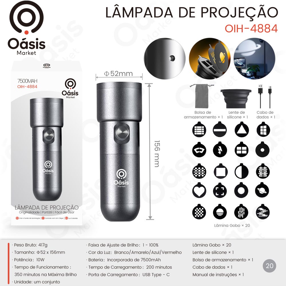 Lâmpada de Proj Eção 952mm OIH-4884