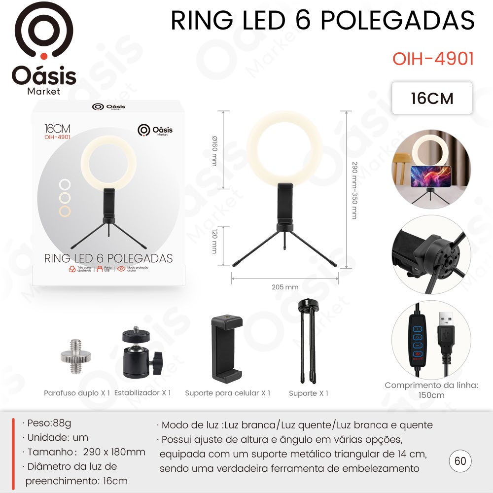 Ring LED 6 Polegadas 290mm OIH-4901