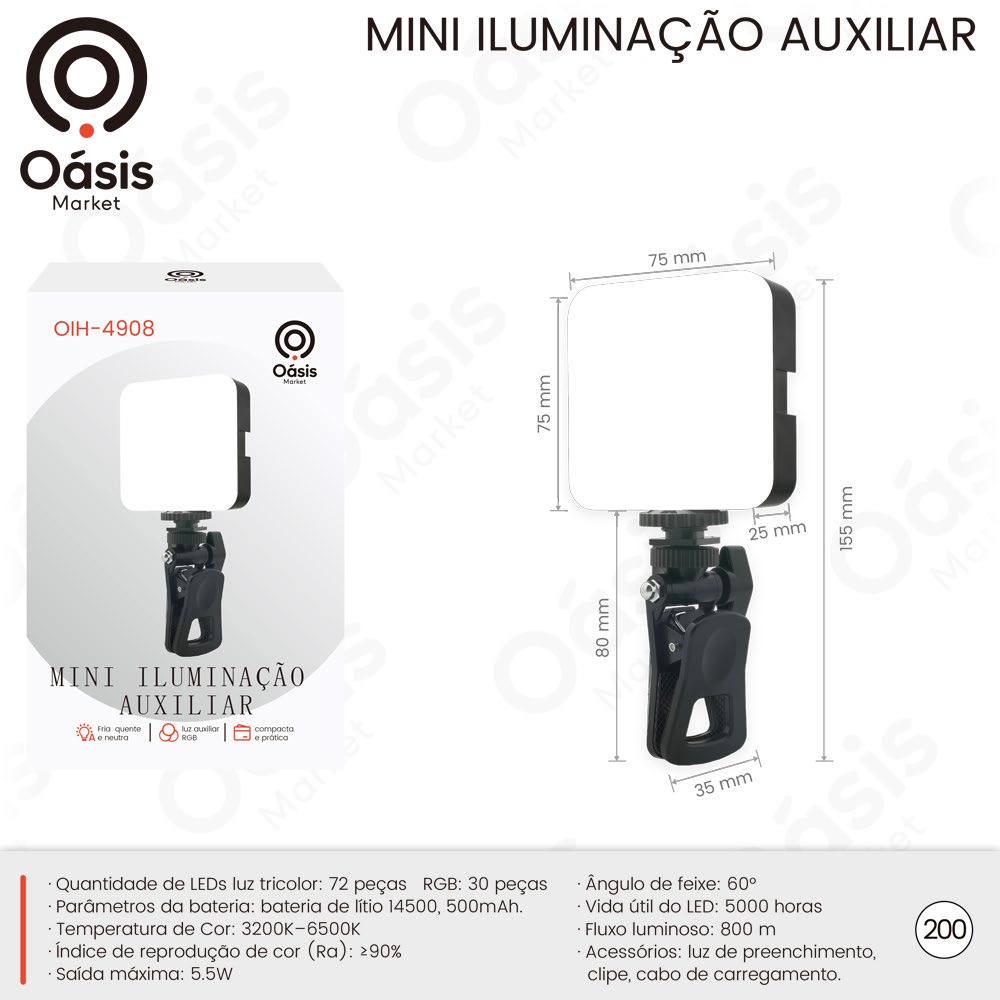 Mini Iluminação Auxiliar OIH-4908