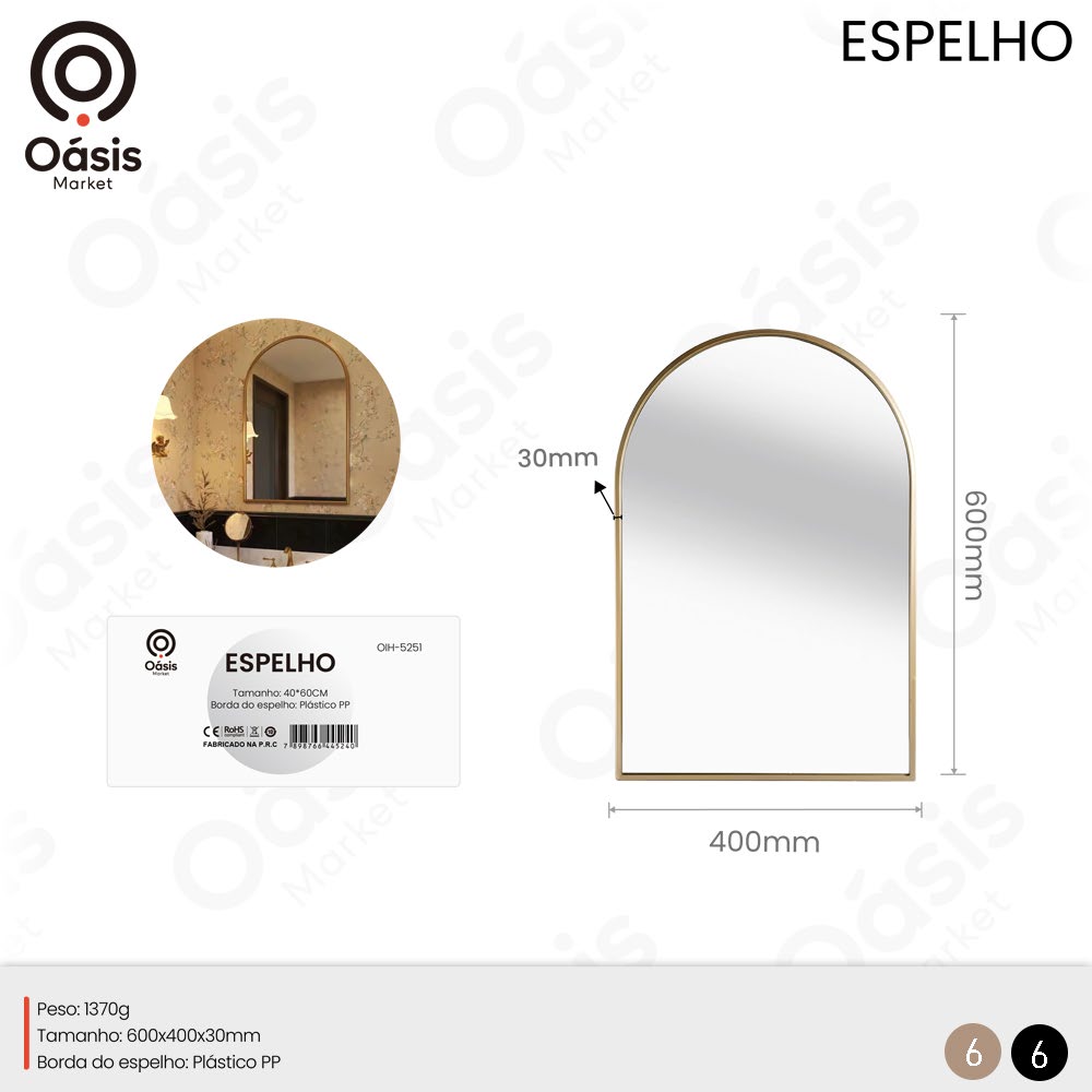 Espelho 600mm OIH-5251