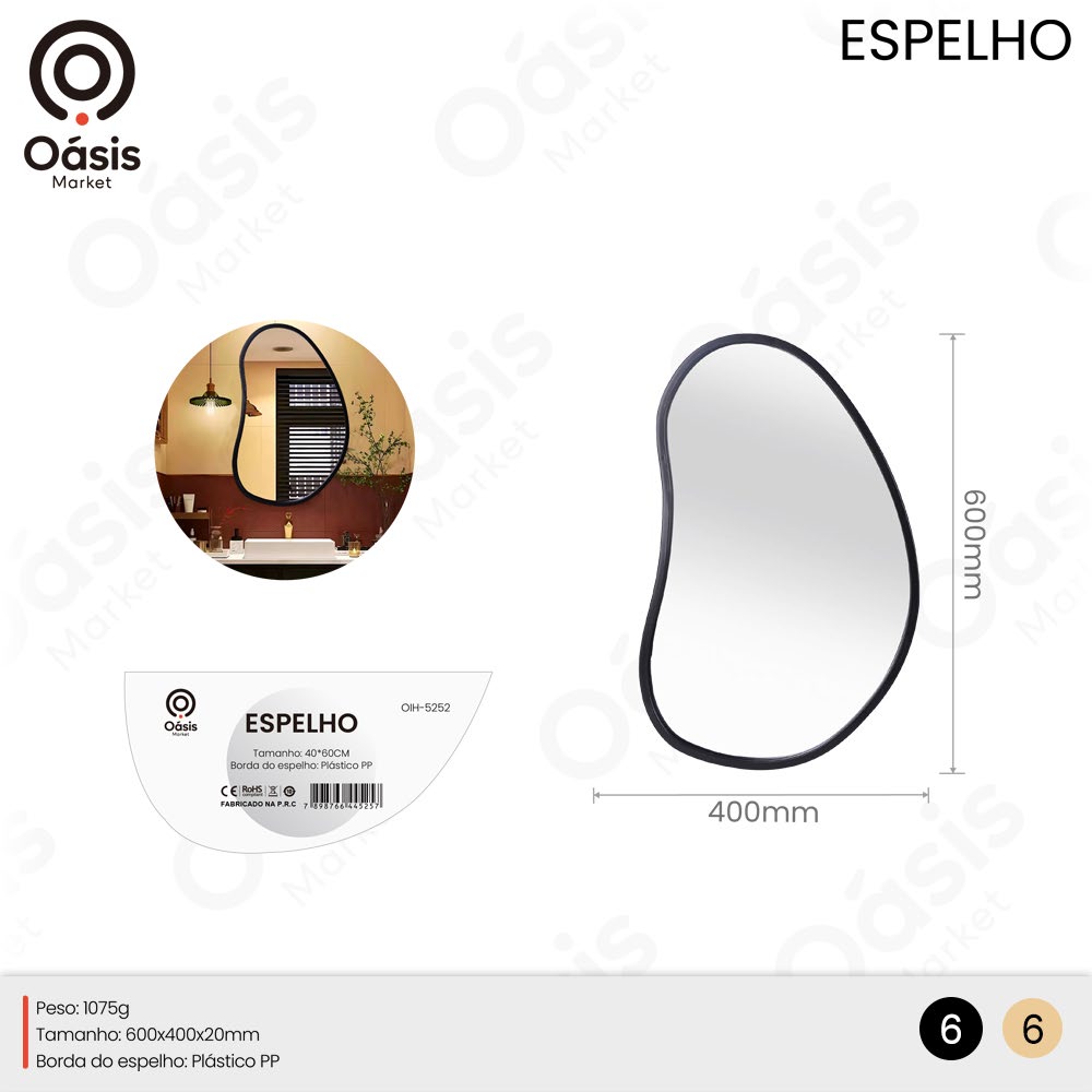 Espelho 600mm OIH-5252