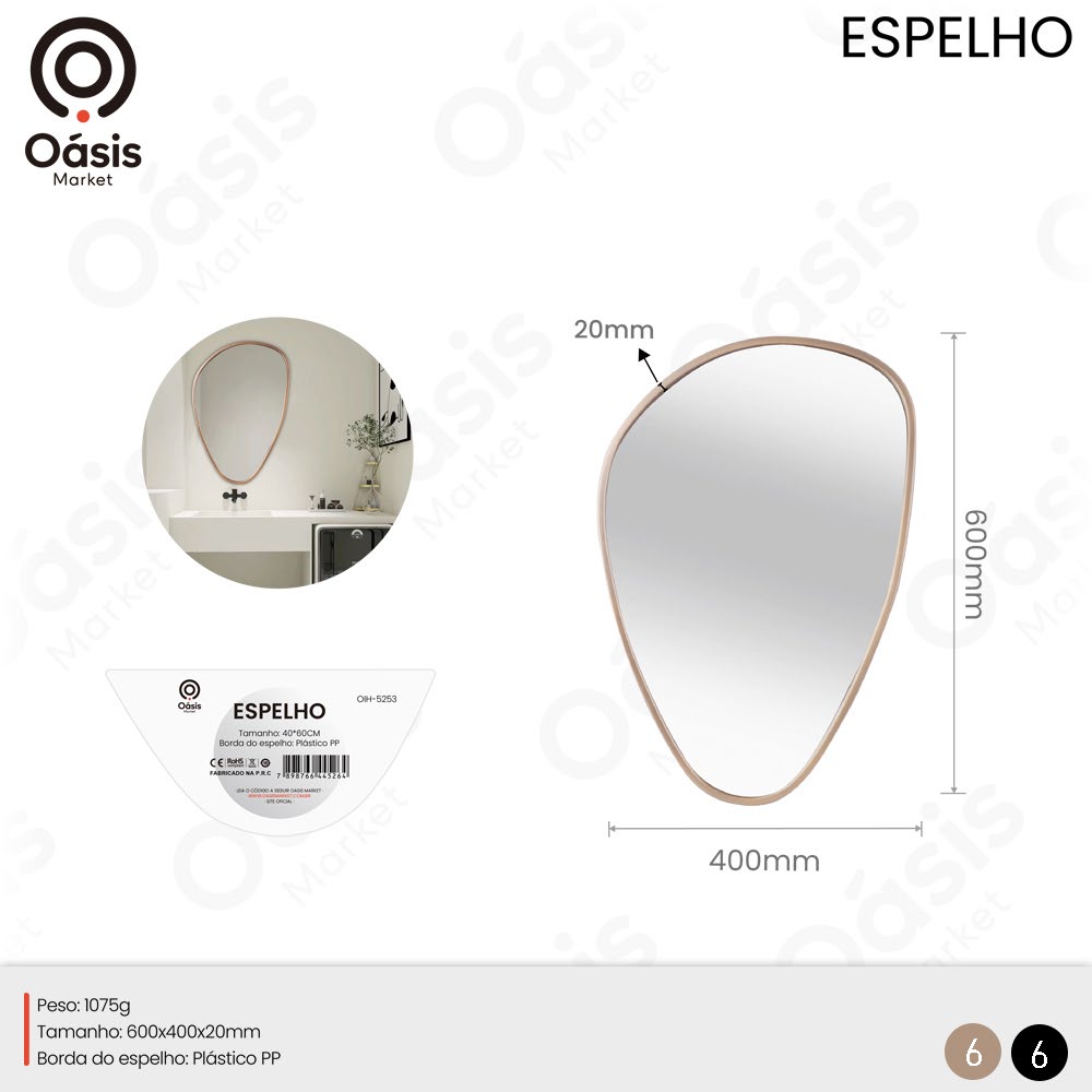 Espelho 600mm OIH-5253