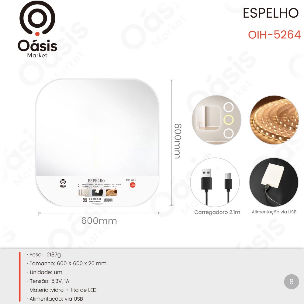 Espelho 600mm OIH-5264