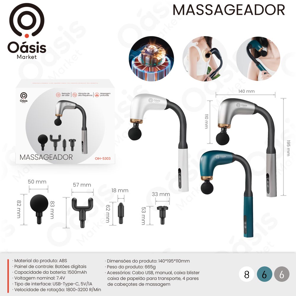 Massageador 195mm OIH-5303