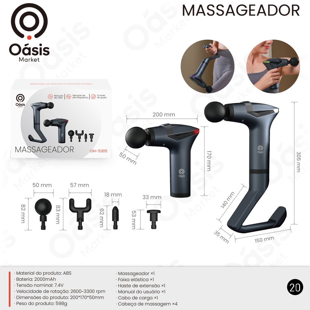 Massageador 200mm OIH-5305