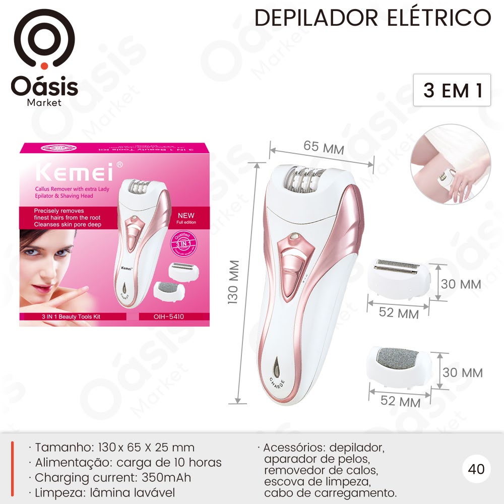 Depilador Elétrico 130mm OIH-5410