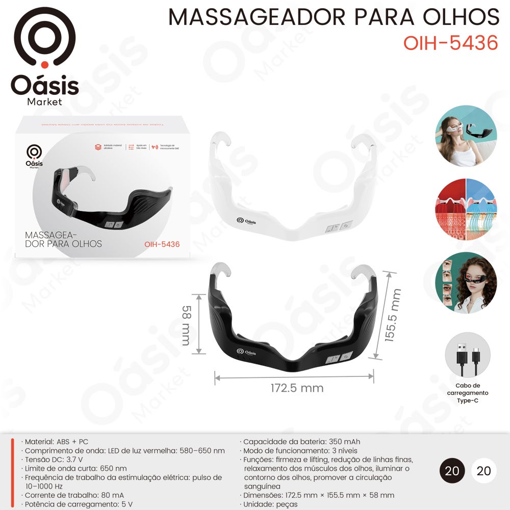 Massageador para Olhos 155.5mm OIH-5436