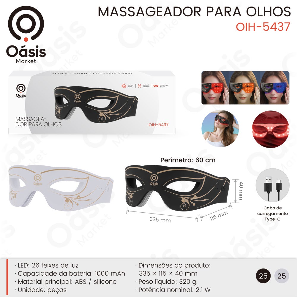 Massageador para Olhos 335mm OIH-5437