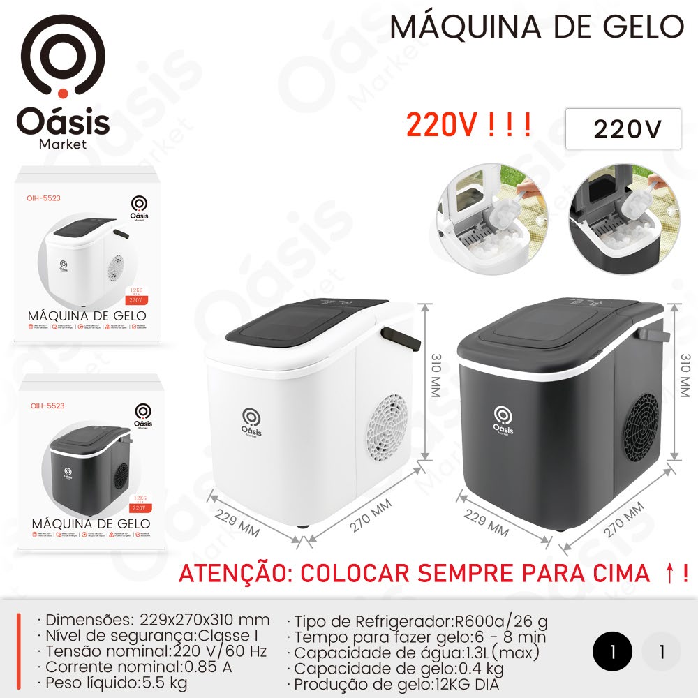 O) Máquina de Gelo 310mm OIH-5523