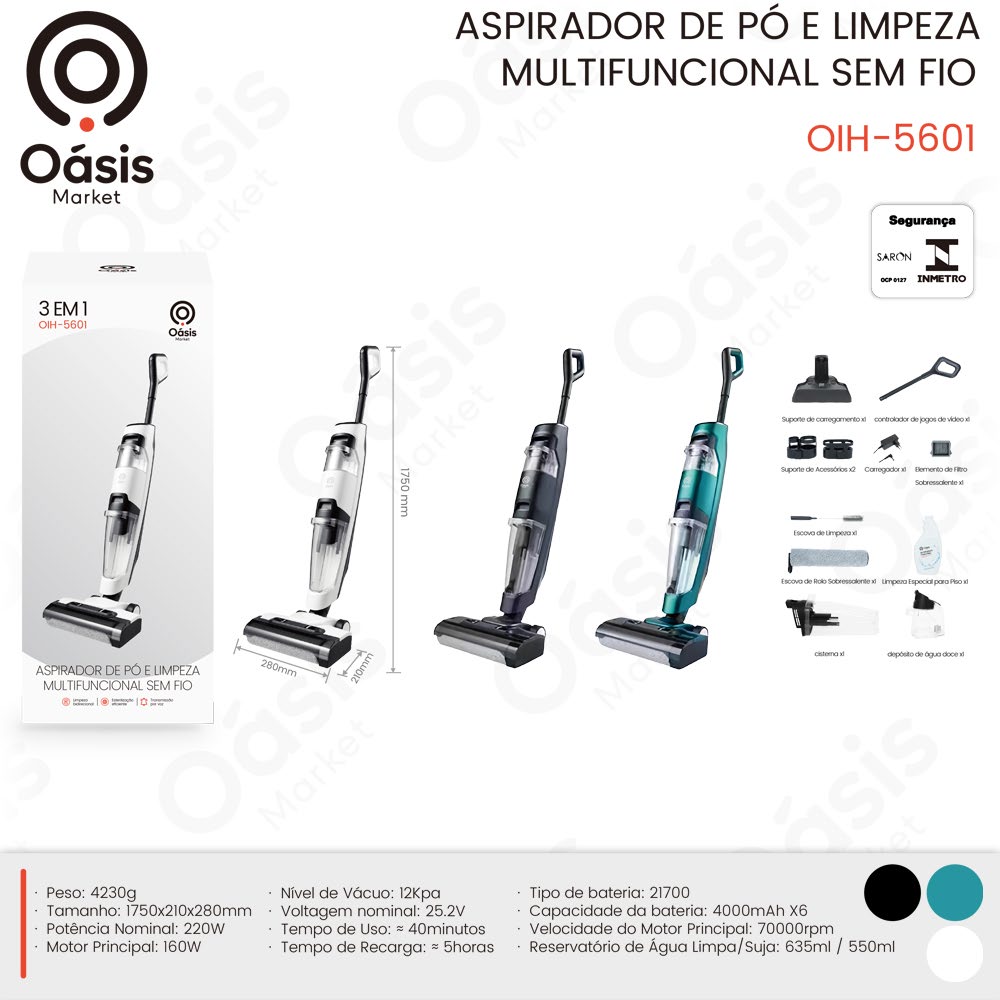 Aspirador de Pó e Limpeza 1750mm OIH-5601