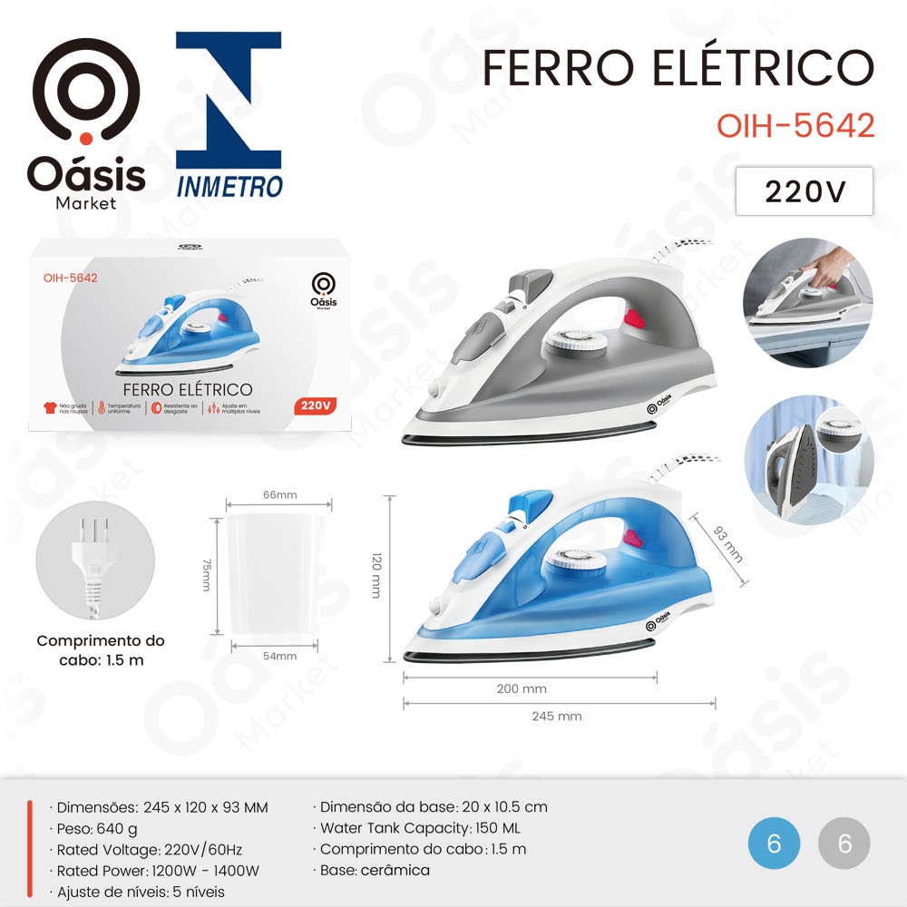 Ferro Elétrico 20cm OIH-5642