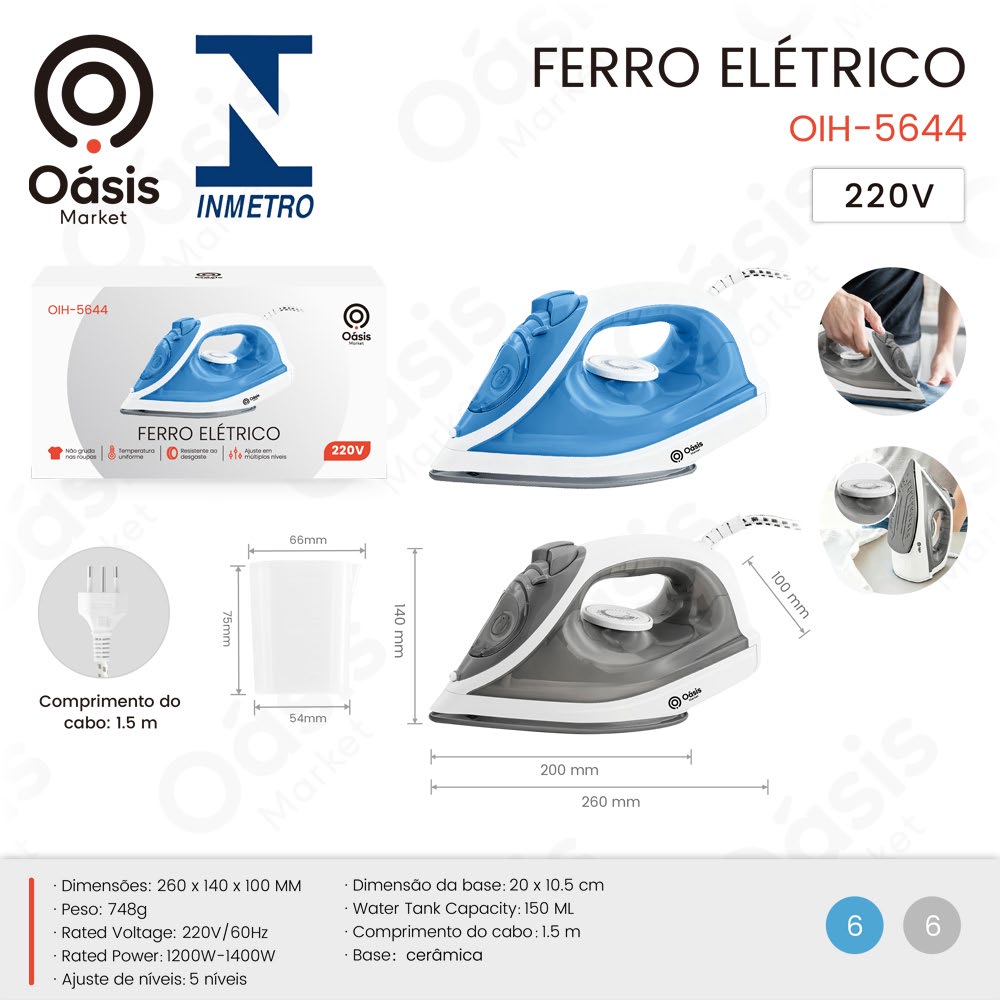 Ferro Elétrico 20cm OIH-5644