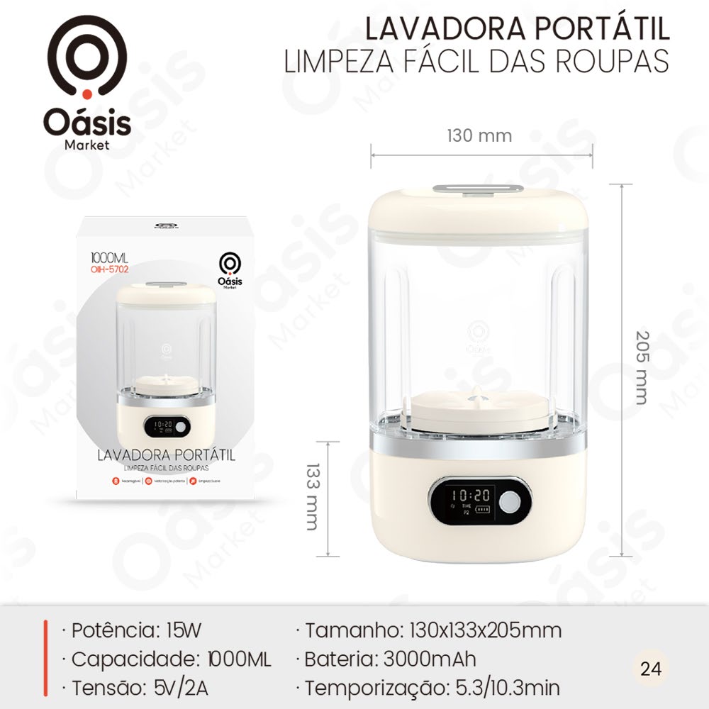 Lavadora Portátil 205mm OIH-5702