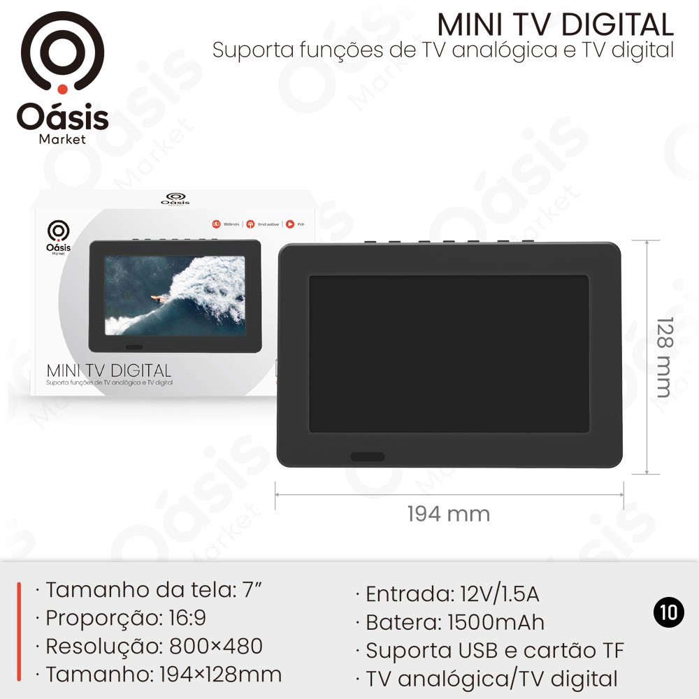 Mini TV Digital 194mm OIH-5803
