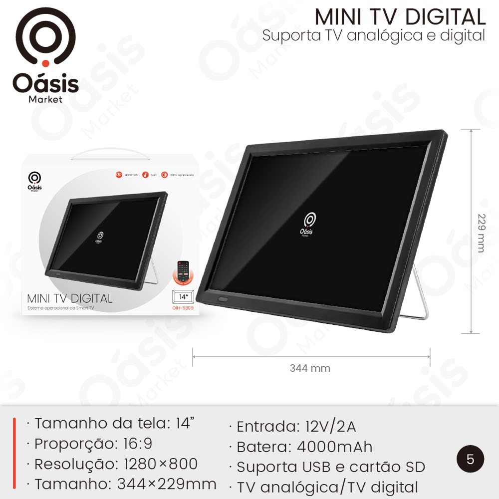 Mini TV Digital 14mm OIH-5809