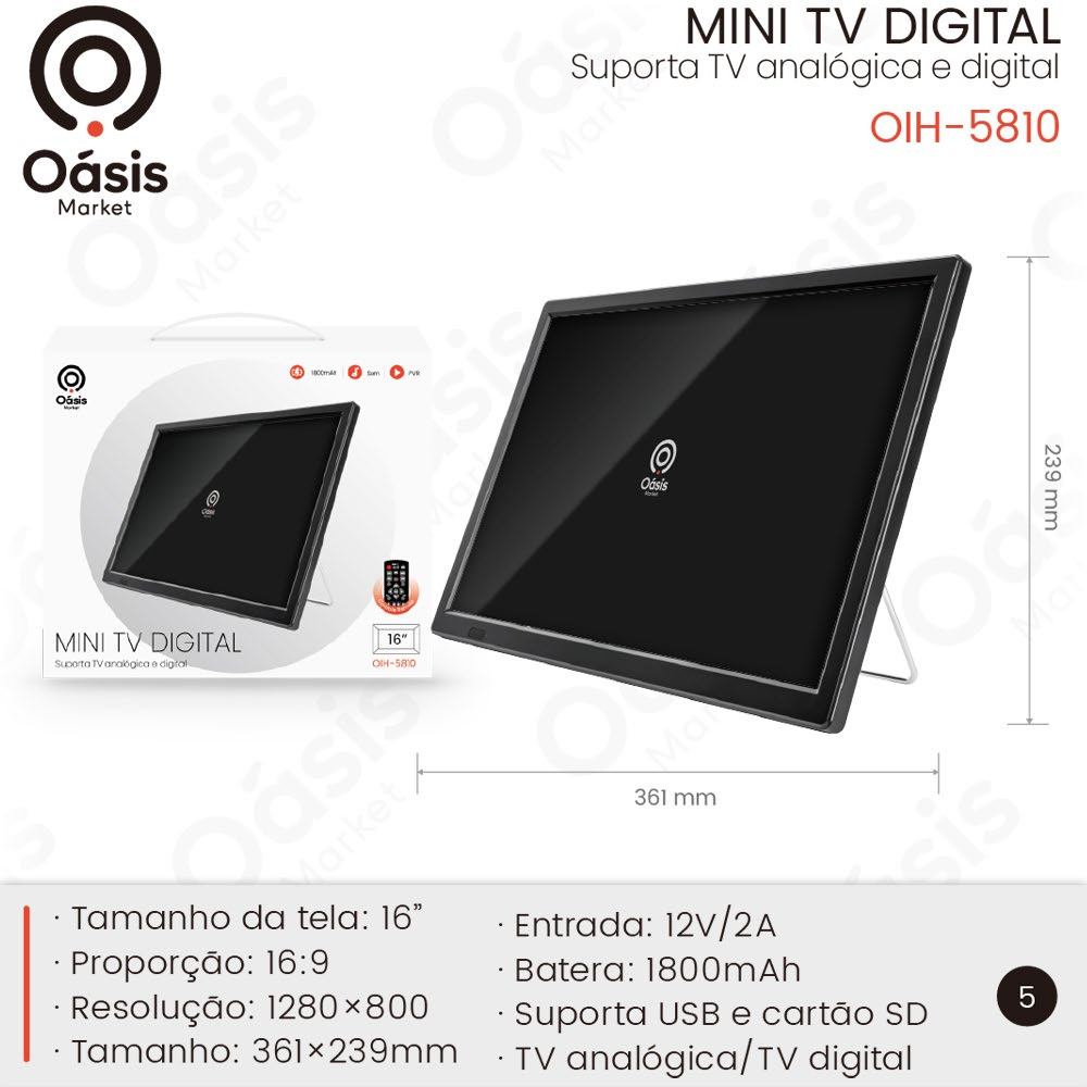 Mini TV Digital 167mm OIH-5810