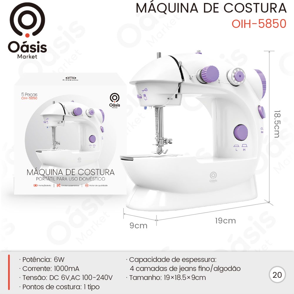 Máquina de Costura 19cm OIH-5850