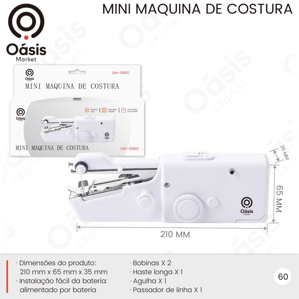 Mini Maquina de Costura 210mm OIH-5860