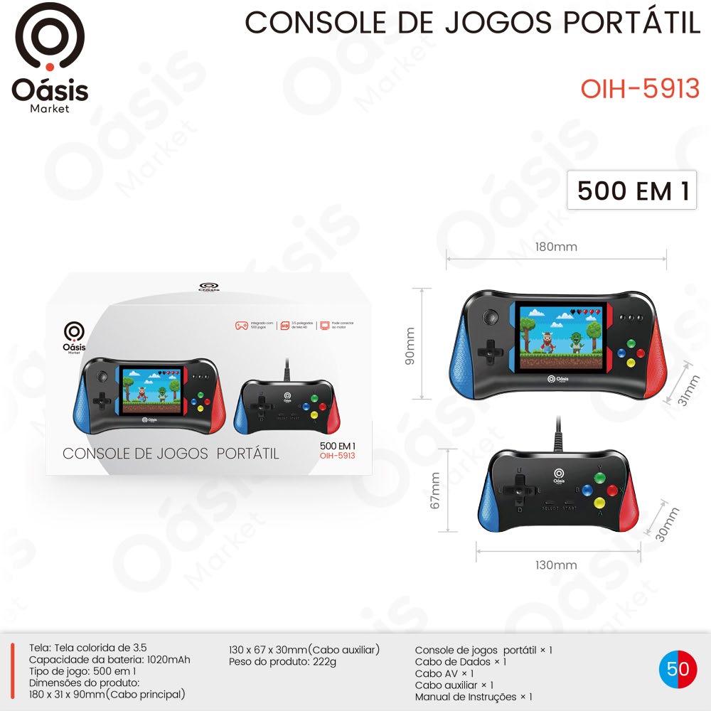 Console de Jogos Portátil 180mm OIH-5913
