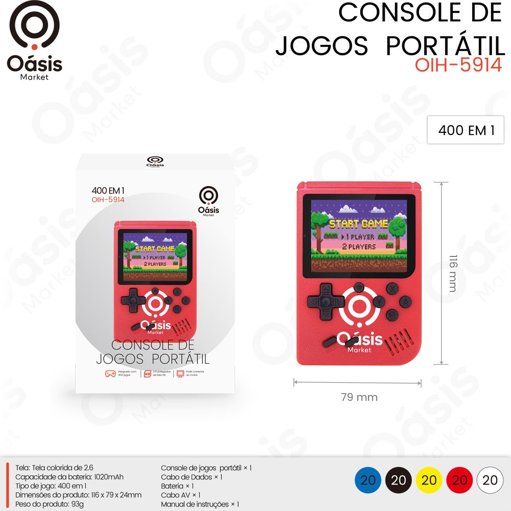 Console de Jogos Portátil 116mm OIH-5914