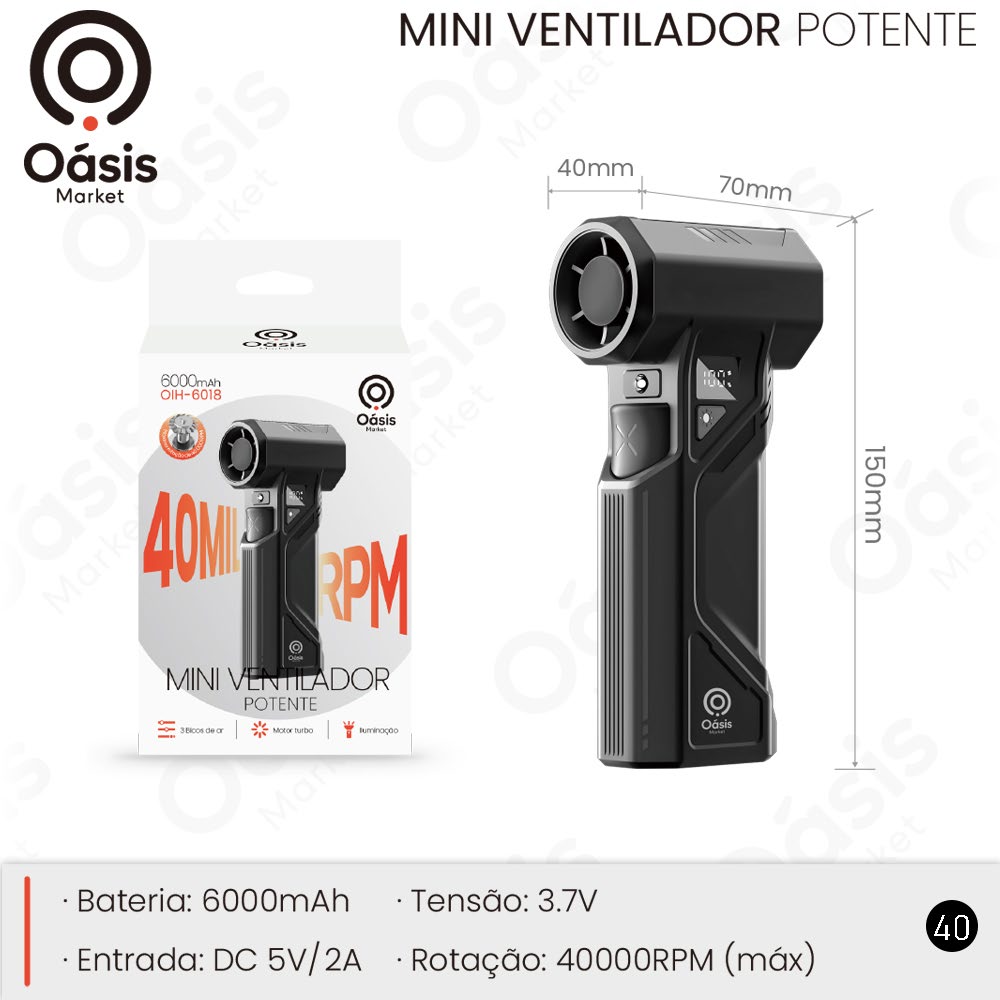 Mini Ventilador Potente OIH-6018