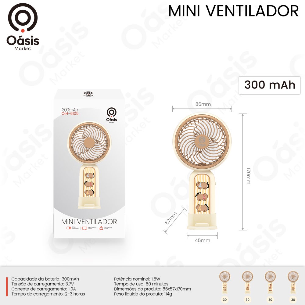 Mini Ventilador 86mm OIH-6105