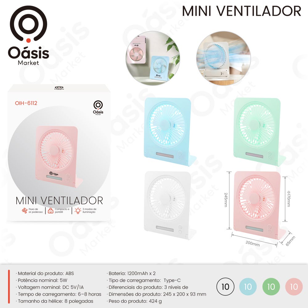 Mini Ventilador 245mm OIH-6112