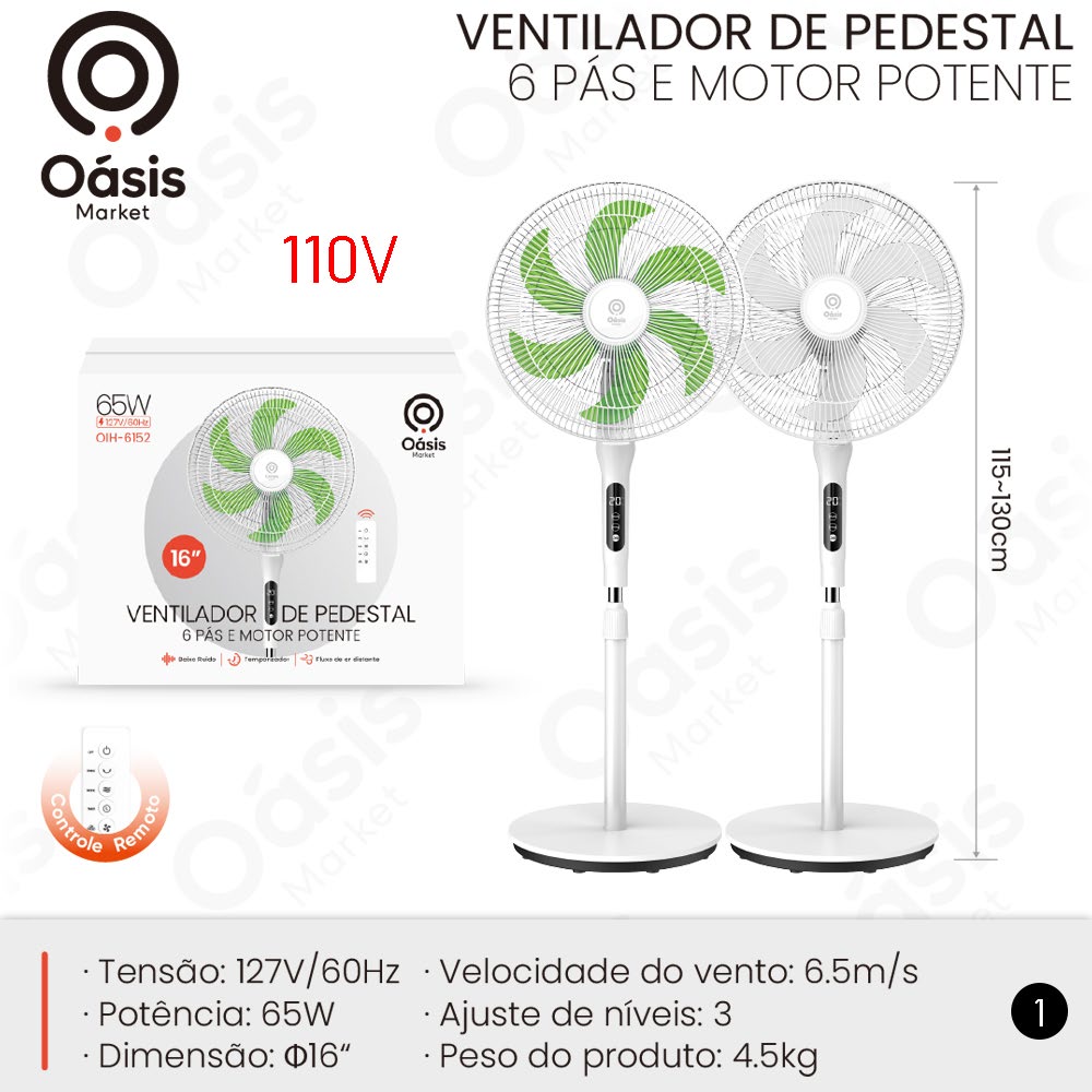 Ventilador de Pedestal 16mm OIH-6152
