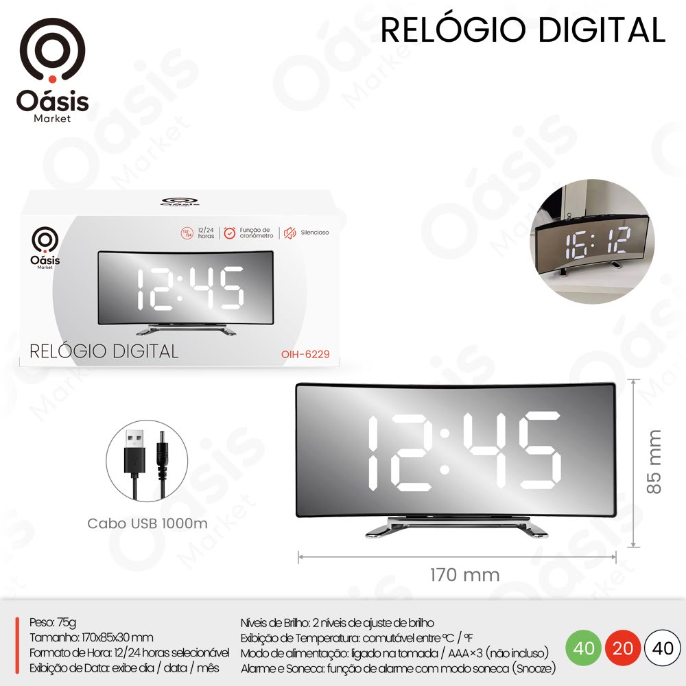 Relógio Digital OIH-6229