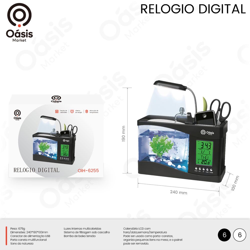 Relogio Digital 240mm OIH-6255