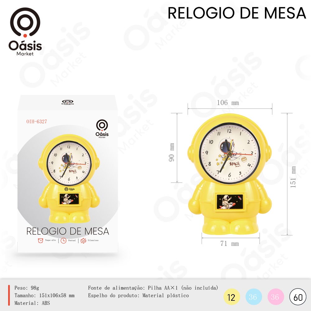 Relogio de Mesa 151mm OIH-6327