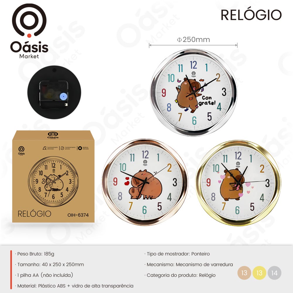 Relógio 250mm OIH-6374