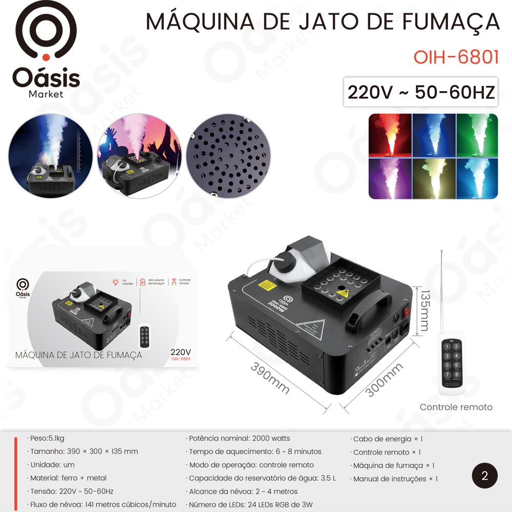 Máquina de Jato de Fumaça 390mm OIH-6801