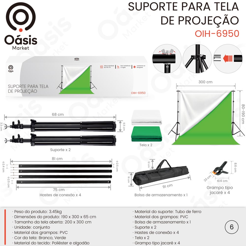 Suporte para Tela 300cm OIH-6950