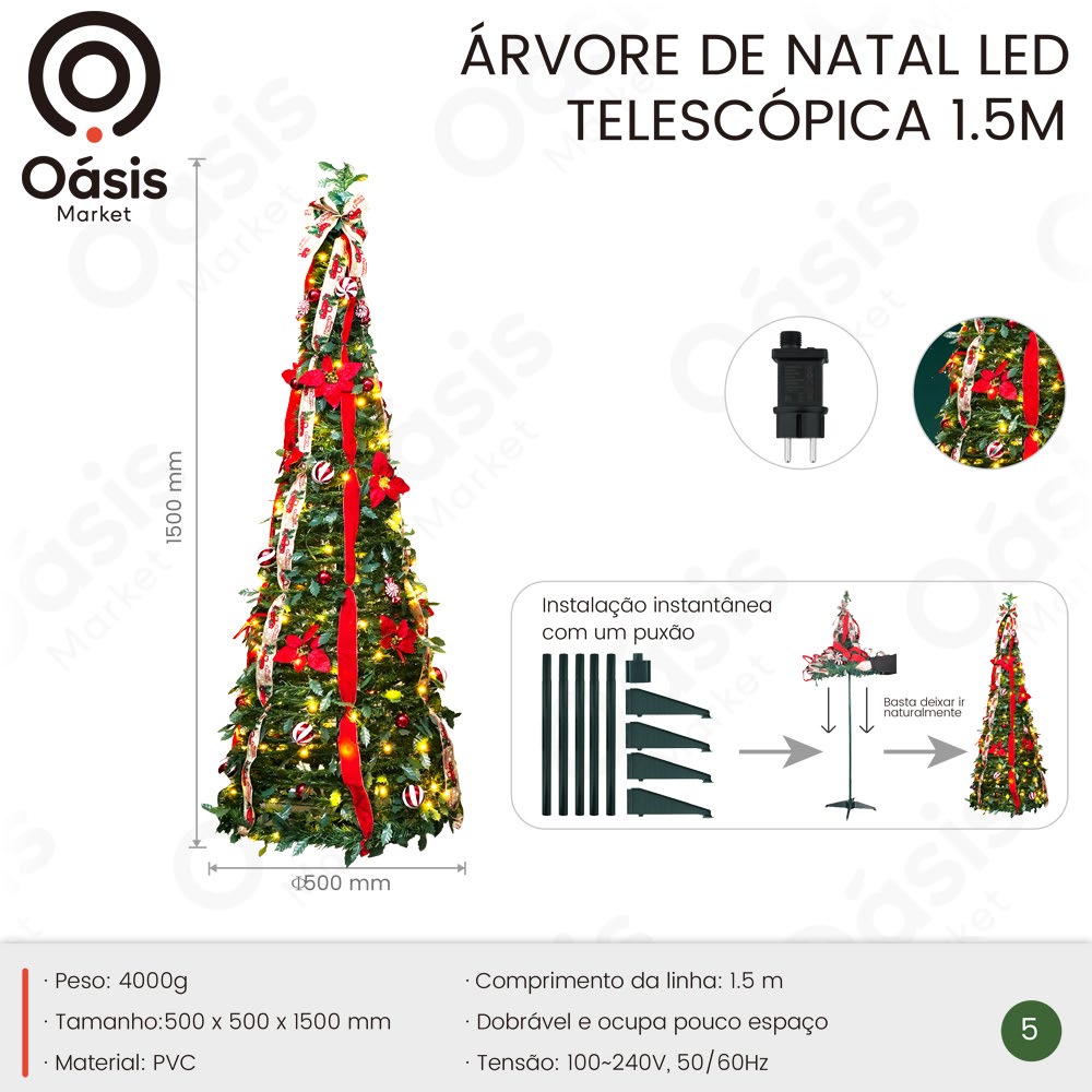 Árvore de Natal LED 1500mm OIH-9020