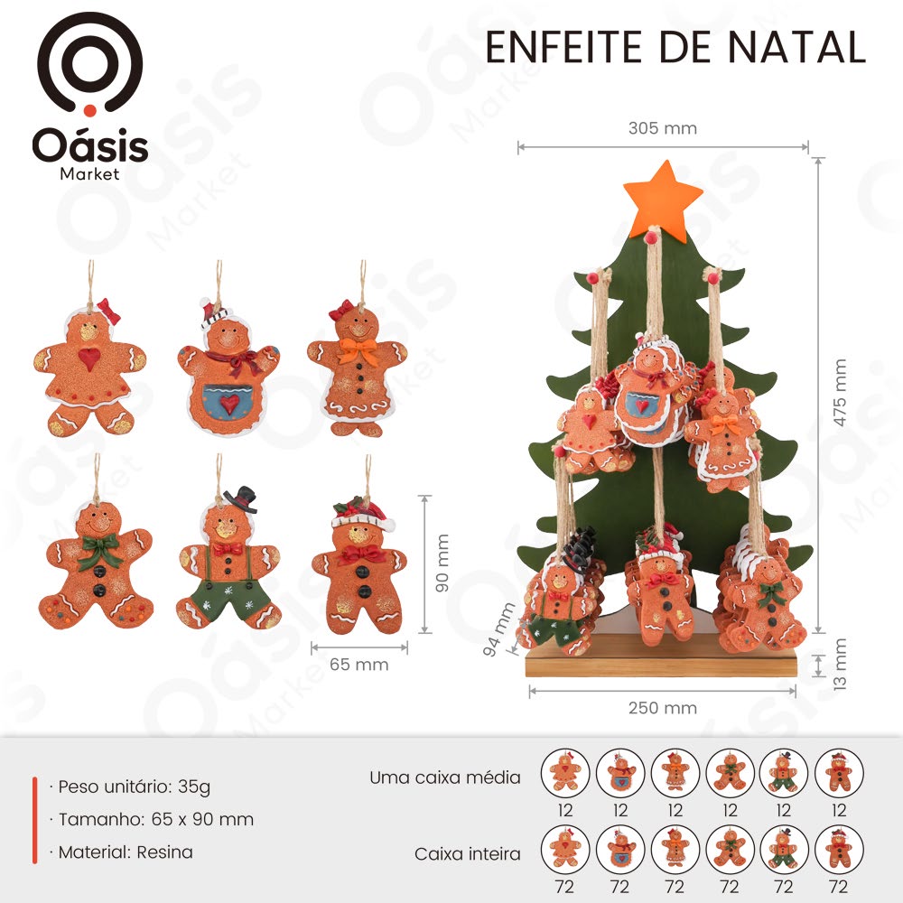 Enfeite de Natal 90mm OIH-9242