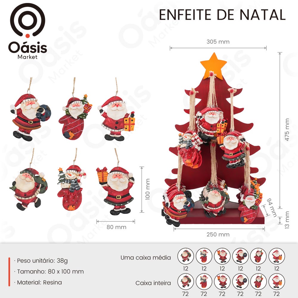 Enfeite de Natal 100mm OIH-9243
