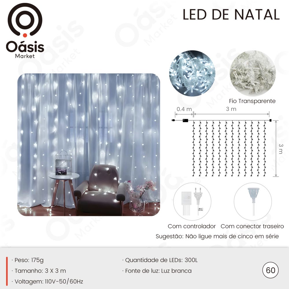 LED de Natal 300L OIH-9603