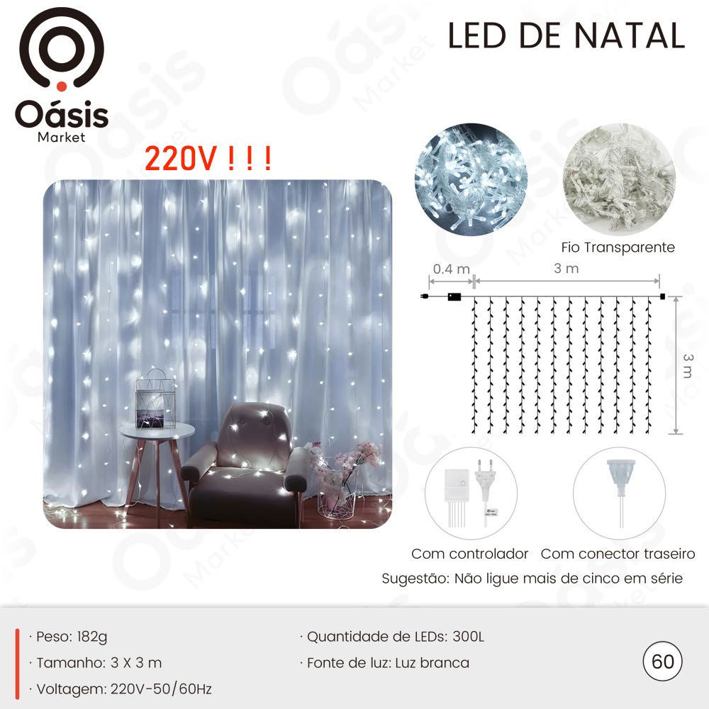 LED de Natal 300L OIH-9604