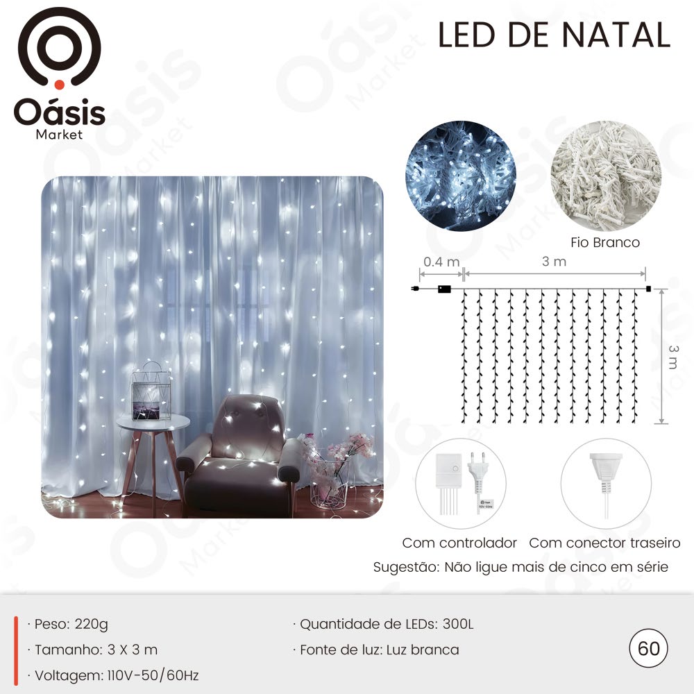 LED de Natal 300L OIH-9605