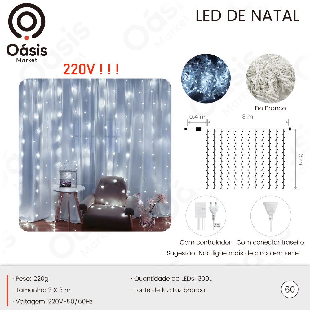 LED de Natal 300L OIH-9606