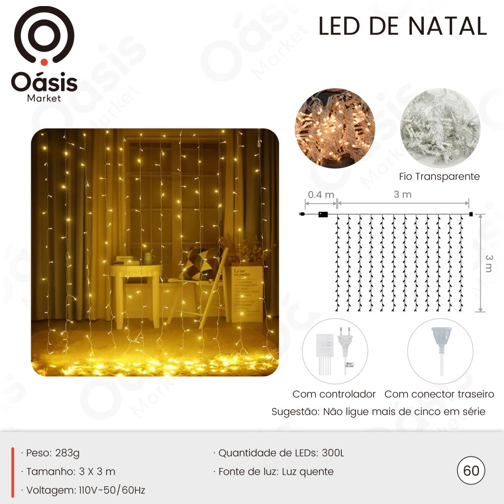 LED de Natal 300L OIH-9607