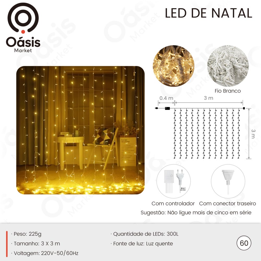 LED de Natal 300L OIH-9610