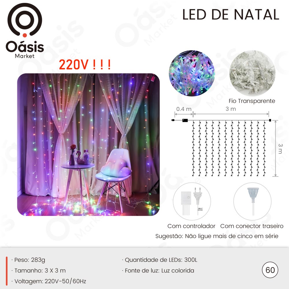 LED de Natal 300L OIH-9612
