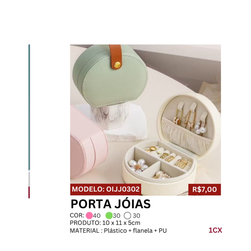 PORTA JÓIAS 10x11x5cm OIJJ0302