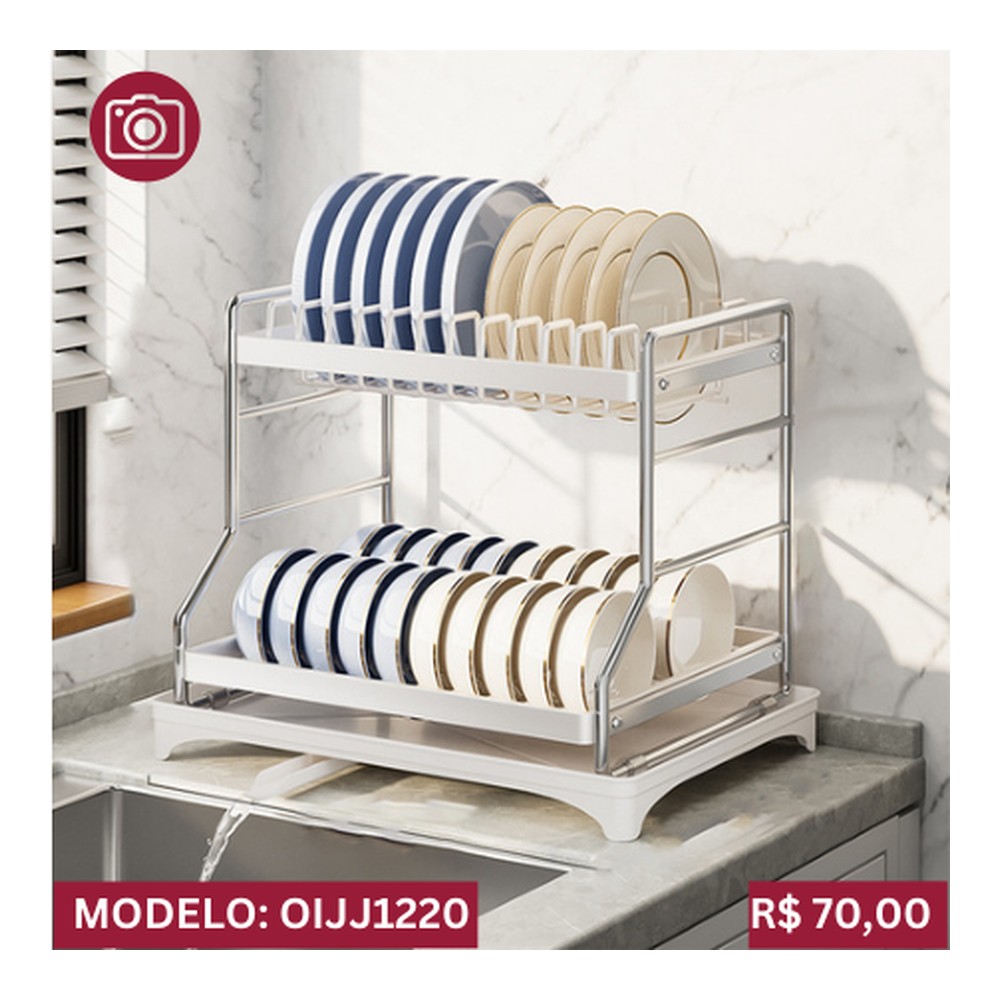 ESCORREDOR DE LOUÇA 2 ANDARES 41 x 29 x 33 cm OIJJ1220