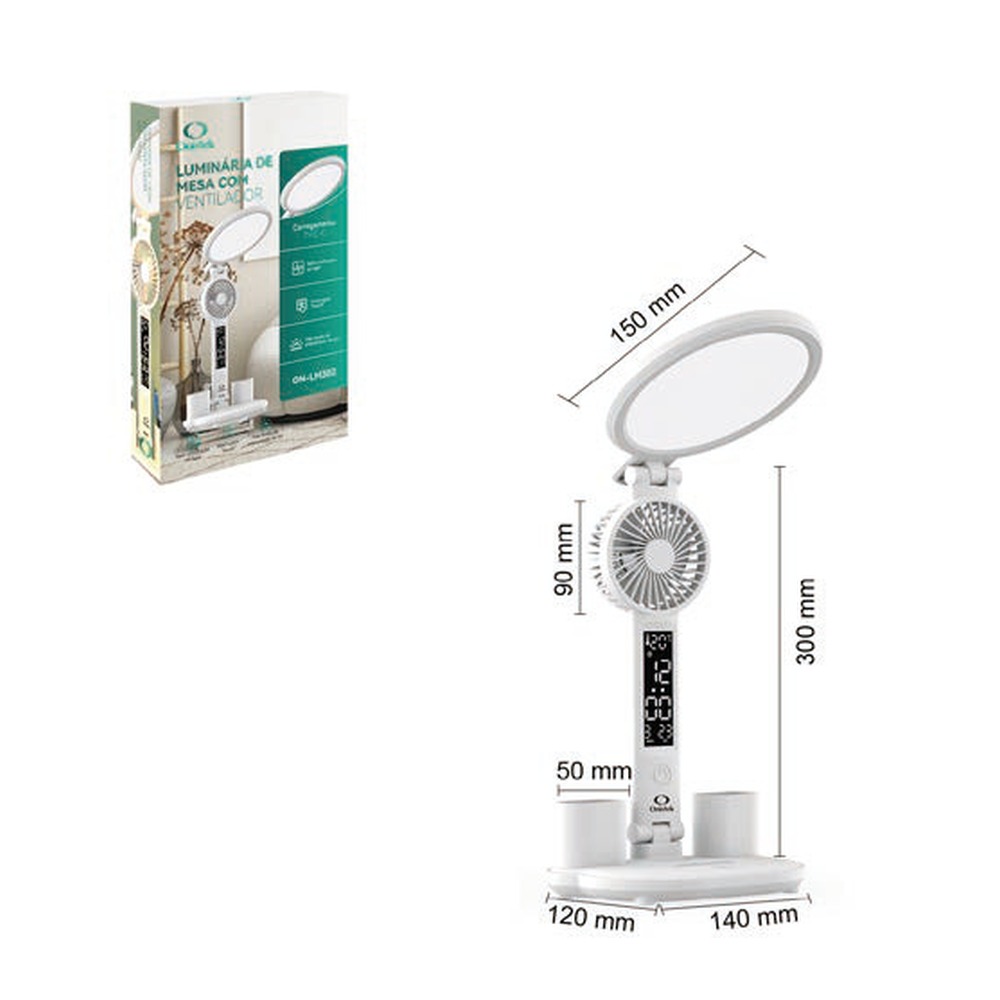 LUMINÁRIA MESA C/ VENTILADOR 7W ON-LM302