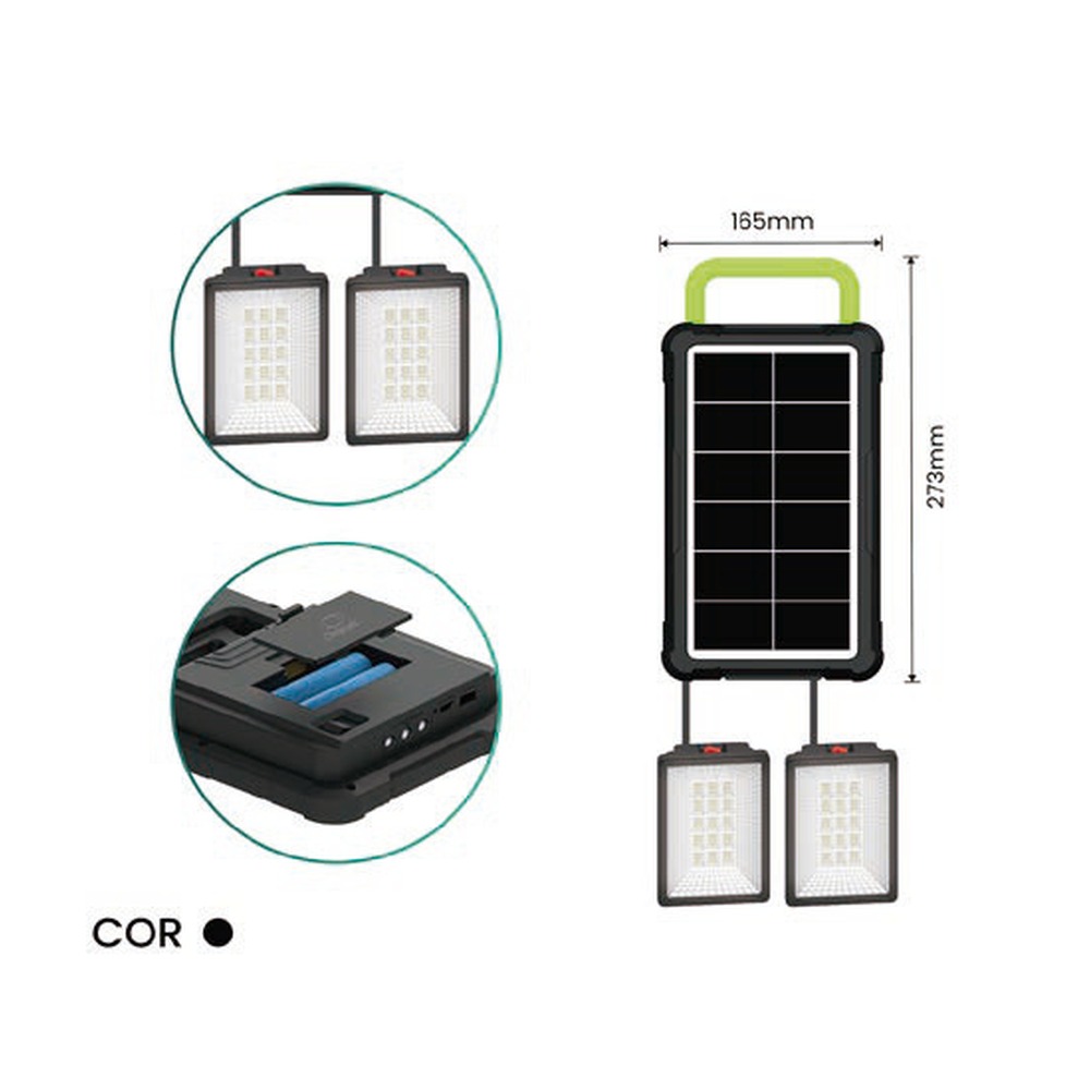 PAINEL SOLAR MULTIFUNÇÕES 165 × 40 × 273 mm ON-LU306